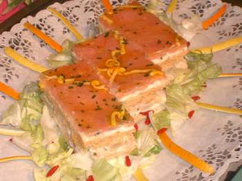 Millefeuilles au saumon et aux asperges